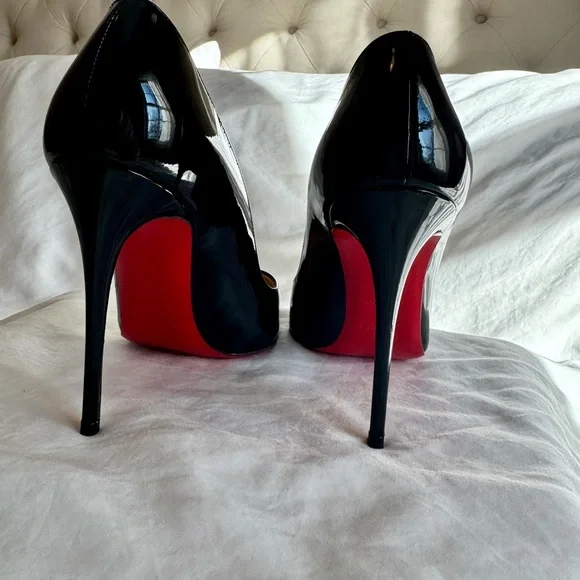 Christian Louboutin Pigalle 100mm Black Patent Pumps US 7 Worn Once - Picture 7 of 9